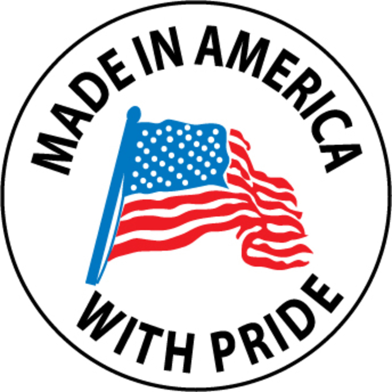 Image of Made In America With Pride 2" Vinyl Hard Hat Emblem - 25 Pack