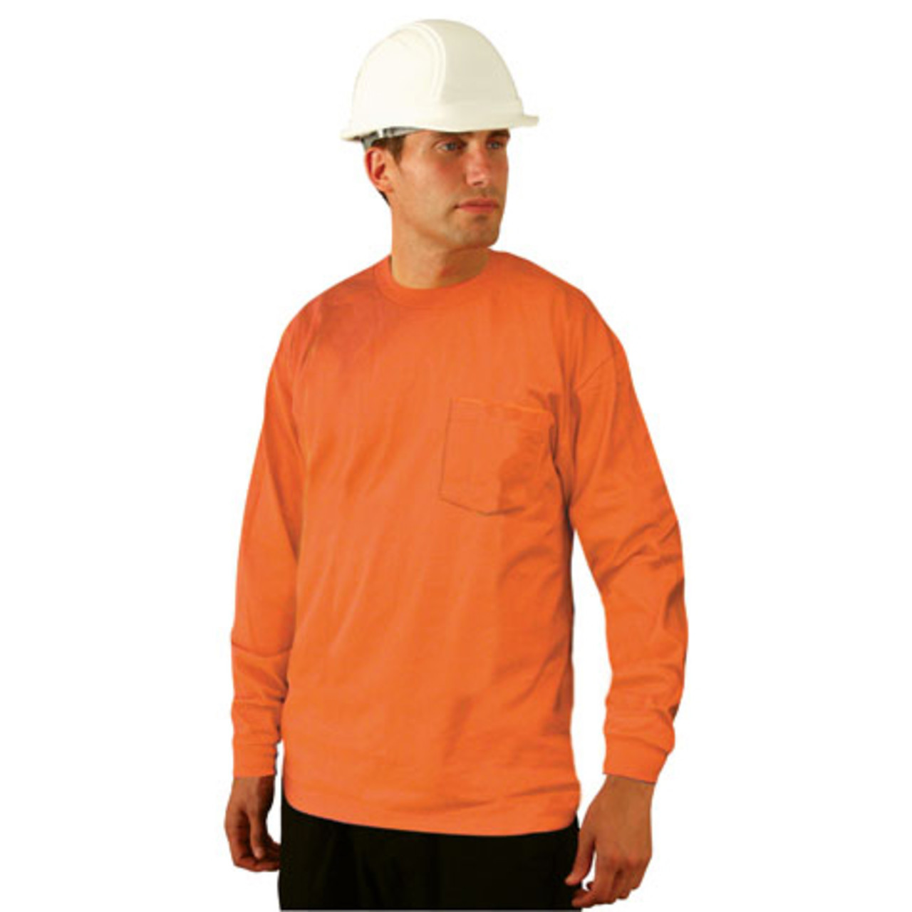 Image of OccuNomix Non-ANSI Orange Long Sleeve T-Shirt, USA Made - LUX300LP