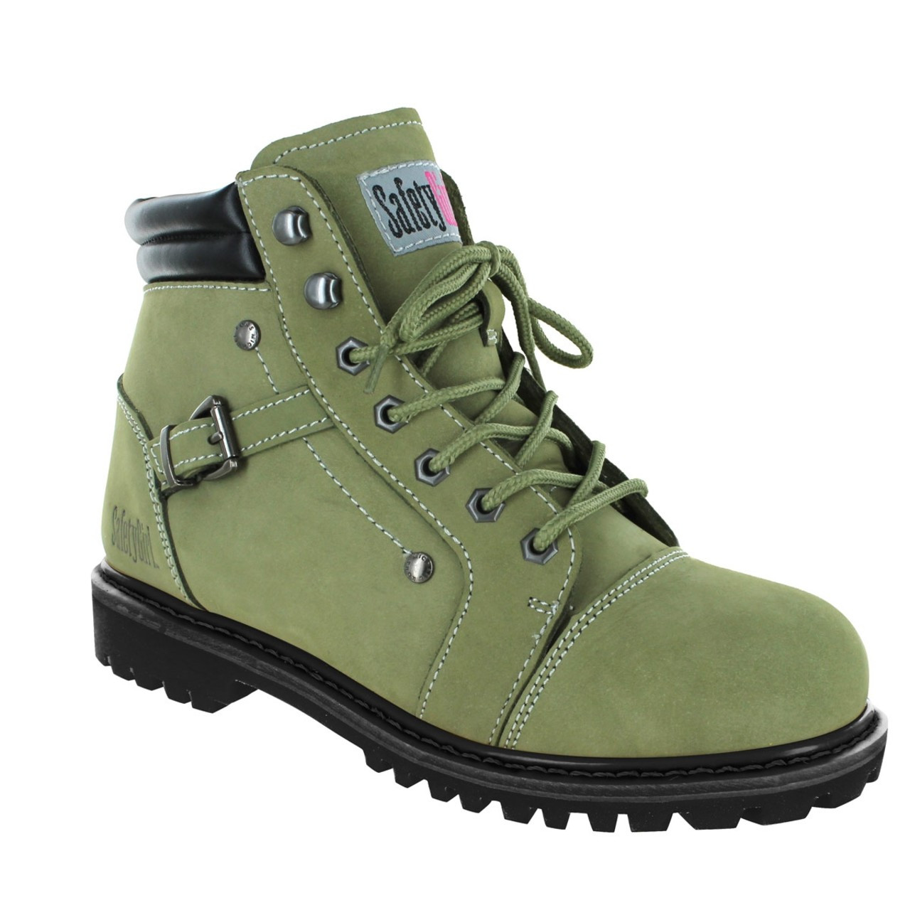 Image of Safety Girl Fusion Steel Toe Work Boots - Moss