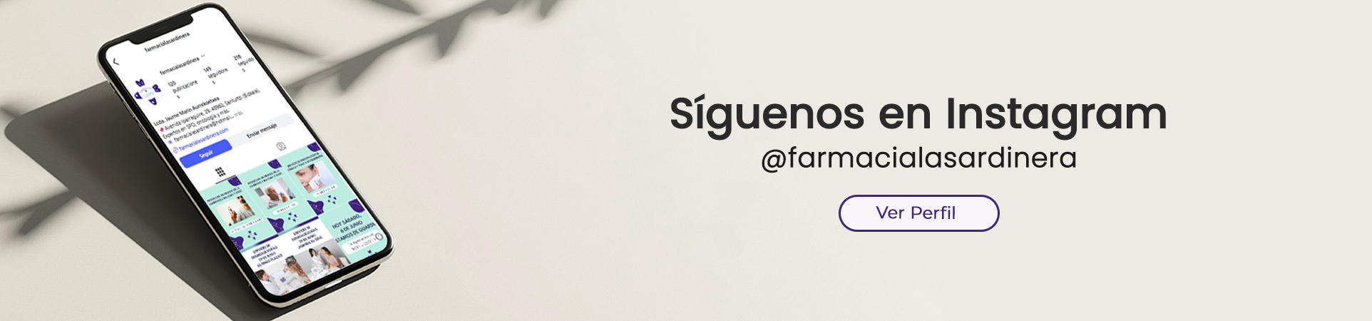Síguenos en Instagram Farmacia La Sardinera