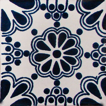 Talavera 4" x 4" Tile - Lace Azul