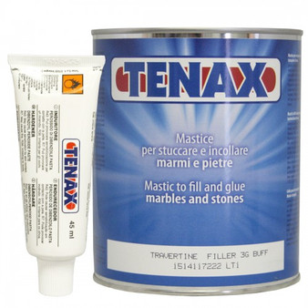 TENAX Travertine Filler 3G Buff with Tube of Hardener - Liter - (TETRFILL)