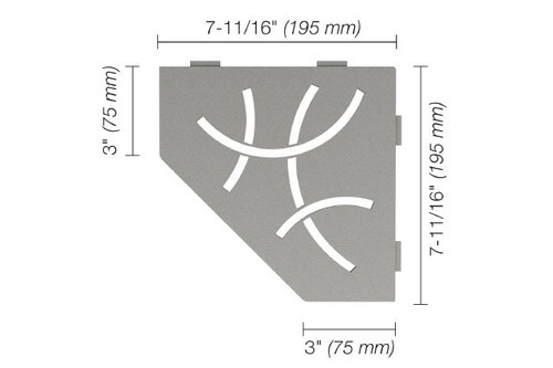 Schluter SHELF-E - Pentagonal Curve Design - Stone Grey - (SES2 D6 TSSG)