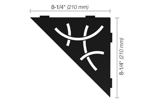 Schluter SHELF-E - Triangular Curve Design - Matte Black - (SES1D6MGS)