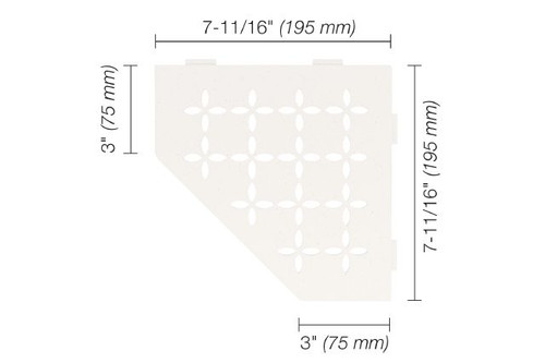 Schluter SHELF-E - Pentagonal Floral Design - Matte White - (SES2 D5 MBW)
