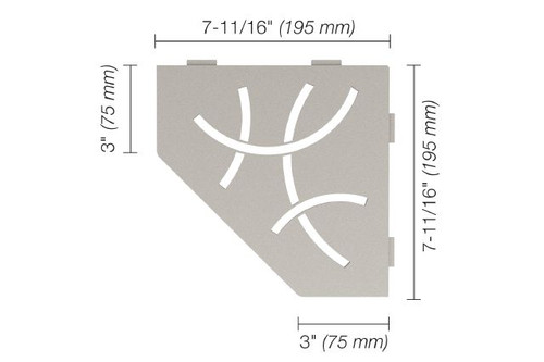 Schluter Systems Pentagonal Corner Shelf-E - Curve Design - Greige - (SES2D6TSBG) Kerdi-Line Shower Accessory