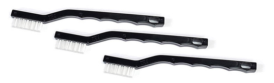 Toothbrush-style Applicator Brush - White Nylon Bristle - Set of 3