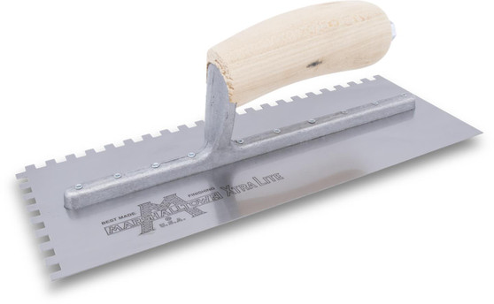 Marshalltown 11" x 4.5" Square-Notched Trowel - 3/32" x 3/32" x 3/32"