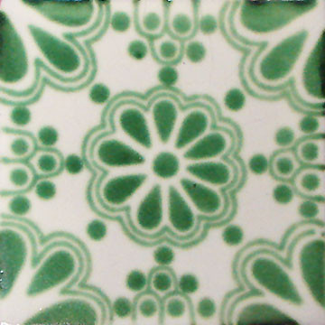 Talavera 4" x 4" Tile - Lace Verde