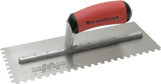 Marshalltown 11" x 4.5" U-Notched Trowel - 1/4" x 3/8" x 1/4"