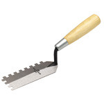 Marshalltown 5" x 2" SQ-Notched Margin Trowel - 1/4" x 1/4" x 1/4" - Wood Handle - (52SN)
