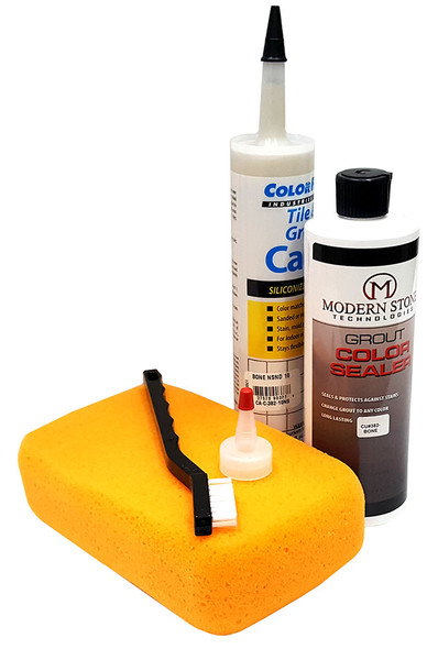Grout Repair, Color Restoration, Grout Sealer - Caulk & Color Seal Kit