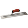 Marshalltown 16" x 4" SQ-Notched Trowel - 1/4" x 3/8" x 1/4" - Curved DuraSoft Handle - (709SD)