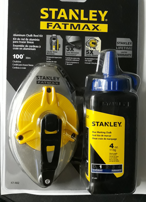 Stanley Tools 47-482L Chalk Reel with Blue Chalk FatMax