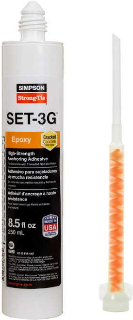 Simpson Strong-Tie SET-XP10 High-Strength Epoxy - 8.5oz Cartridge For Concrete Anchoring