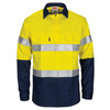 3407 DNC Patron Saint Flame Retardant 2 Tone Closed Front Cotton Shirt with 3M F/R Tape - L/S Yellow/Navy 3407 DNC Patron Saint Flame Retardant 2 Tone Closed Front Cotton Shirt with 3M F/R Tape - L/S Yellow/Navy