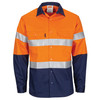 3409 DNC Paton Saint Flame Retardant 2 Tone Cotton Shirt with 3M F/R Tape - L/S Orange/Navy