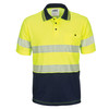 3517 DNC HiVis Segment Taped Cotton Backed Polo - Short Sleeve Yellow/Navy