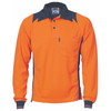 3894 DNC Cool Breathe Action Polo Shirt - Long Sleeve Orange/Navy 3894 DNC Cool Breathe Action Polo Shirt - Long Sleeve Orange/Navy