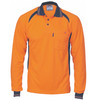 3902 DNC Cool-Breeze Contrast Mesh Polo - Long Sleeve Orange/Navy 3902 DNC Cool-Breeze Contrast Mesh Polo - Long Sleeve Orange/Navy