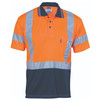 3912 DNC Hivis D/N Cool Breathe Polo Shirt With Cross Back R/Tape - Short Sleeve Orange/Navy