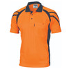 C3979 DNC Cool Breathe Stripe Panel Polo Shirt - Short Sleeve Orange/Navy C3979 DNC Cool Breathe Stripe Panel Polo Shirt - Short Sleeve Orange/Navy