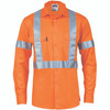 3746 DNC HiVis Cool-Breeze Cotton Shirt with ‘X’ Back & additional 3m r/Tape on Tail - long sleeve Orange 3746 DNC HiVis Cool-Breeze Cotton Shirt with ‘X’ Back & additional 3m r/Tape on Tail - long sleeve Orange