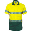 3887 DNC HiVis Cool-Breeze Cotton Shirt with 3M 8906 R/Tape - Short sleeve Yellow/Bottle 3887 DNC HiVis Cool-Breeze Cotton Shirt with 3M 8906 R/Tape - Short sleeve Yellow/Bottle