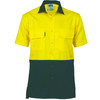 3937 DNC HiVis 3 Way Cool-Breeze Cotton Shirt - short sleeve Yellow/Navy