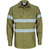 3967 DNC HiVis Cool-Breeze Cotton Shirt with Generic R/Tape - Long sleeve Khaki
