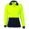 3898 DNC Ladies HiVis Two Tone Polo Shirt - Long Sleeve Yellow/Navy 3898 DNC Ladies HiVis Two Tone Polo Shirt - Long Sleeve Yellow/Navy