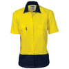 3939 DNC Ladies HiVis 2 Tone Cool-Breeze Cotton Shirt - Short Sleeve Yellow/Navy 3939 DNC Ladies HiVis 2 Tone Cool-Breeze Cotton Shirt - Short Sleeve Yellow/Navy