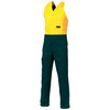 3853 DNC HiVis Two Tone Cotton Action Back Overall Yellow/Bottle 3853 DNC HiVis Two Tone Cotton Action Back Overall Yellow/Bottle