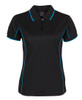 7COP1 JB's Wear Ladies Piping Polo Black/Aqua