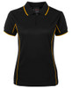 7LPI JB's Wear Ladies Piping Polo Black/Gold