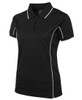 7LPI JB's Wear Ladies Piping Polo Black/White Side