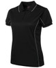7LPI JB's Wear Ladies Piping Polo Black/Grey Side