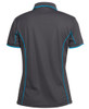7LPI JB's Wear Ladies Piping Polo Charcoal/Aqua Back