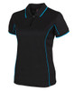 7LPI JB's Wear Ladies Piping Polo Black/Aqua Side
