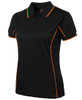 7LPI JB's Wear Ladies Piping Polo Black/Orange Side