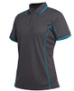 7LPI JB's Wear Ladies Piping Polo Charcoal/Aqua Side