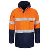 3764 DNC HiVis "4 IN 1" Cotton Drill Jacket with Generic R/Tape Orange/Navy