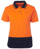 6LHCP JB's Wear Ladies Hi Vis S/S Comfort Polo Orange/Navy