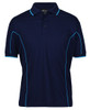7PIP JB's Wear S/S Piping Polo Junior Navy/Aqua