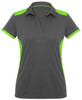 P705LS Ladies Rival Polo Grey/Fluoro Lime