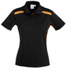 P244LS Ladies United Short Sleeve Polo Black/Orange