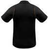 P244MS Mens United Short Sleeve Polo Black/Orange Back