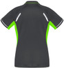 P700LS Ladies Renegade Polo Grey/Fluoro Lime/Silver Back