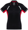 P700LS Ladies Renegade Polo Black/Red/Silver