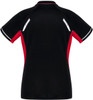 P700LS Ladies Renegade Polo Black/Red/Silver Back